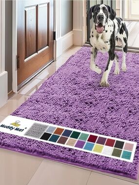 Plush Chenille Bath Rug - Purple